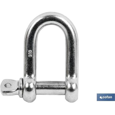 Manille droite galvanisée M-8 pour élingues en chaîne et en corde, diamètre 8 mm. (1/2)
