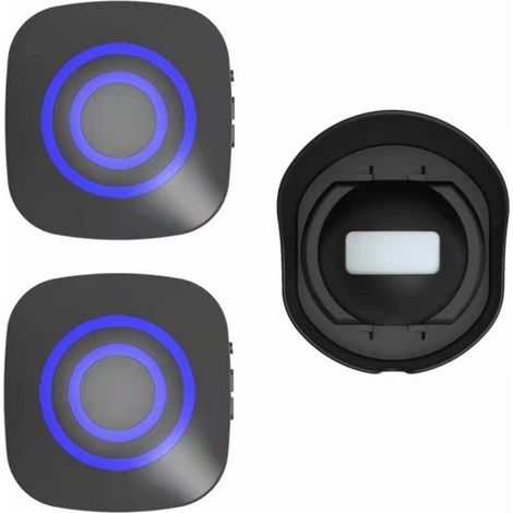 Sonnette Sans Fil Étanche – Intérieur/Extérieur, Longue Portée – Kit 1 Émetteur + 2 Récepteurs, Norme EU (1/4)