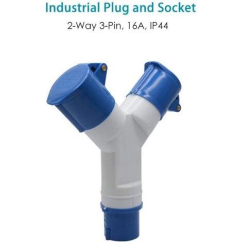 Adaptateur Électrique Extérieur - 2 Prises Avec Couvercle - IP44 - 16 A 220 V - Pour Caravane Camping-Car Chantier Bateau Atelier (1/2)