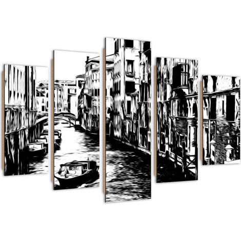 Quadro deco panel 5 parti, Canale di Venezia - 100x70 (1/5)