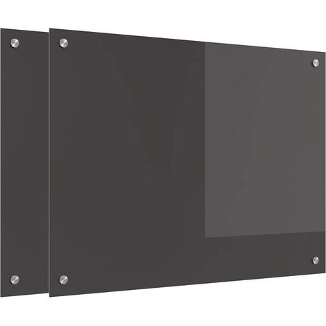 Protection de cuisine 2 pcs Gris foncé 80 x 60 cm verre trempé CFW34382 (1/5)