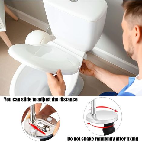 Set di 2 fissaggi universali per sedile WC, sedile WC incernierato, coperchio WC, fissaggi per sedile WC, fissaggi di ricambio per sedile WC (1/3)
