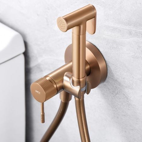 Imex -  Grifo Bidet Empotrado  WC Oro Rosa Serie Line