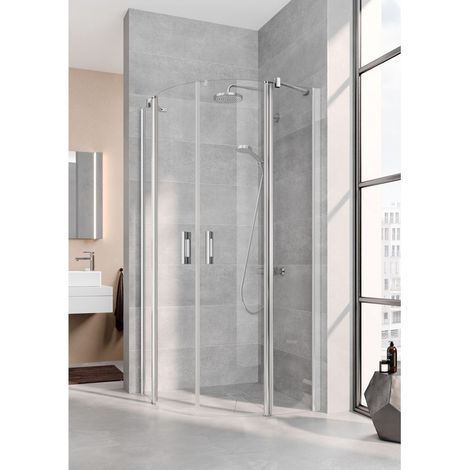 Kermi Quart de cerclePega P55 0900x 2000 BV : 865-890 SIHG verre trempé transparent (1/5)