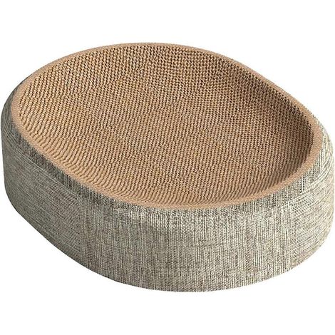 Tapis à griffer ovale en sisal pour chats, lit à griffer multifonctionnel pour chats (1/5)