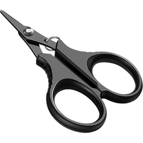 Ciseaux de pêche portables à dents dentelées, coupe-fil tressé, ciseaux de pêche en acier inoxydable, pince facile à utiliser LY 4 plaqués noir Ti (1/5)