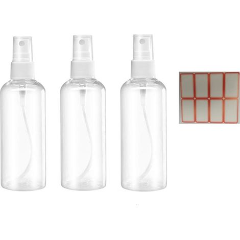 Lot de mini flacons vaporisateurs de voyage vides en plastique transparent de 50 ml et 100 ml avec étiquettes (3pcs 50ml) (1/4)