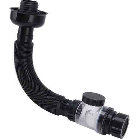 Abflussrohr für Waschbecken, flexibler PVC-Wasserschlauch für Küche und Bad, schwarz, multifunktional (1/5)