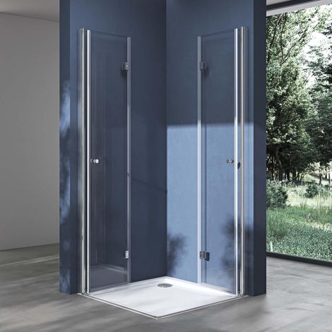 doporro Box Doccia 80x80x190cm, Cabina Bagno Angolare con Porte Girevoli a 180° Vetro di Sicurezza ESG Vetro Trasparente Ravenna26K (1/5)