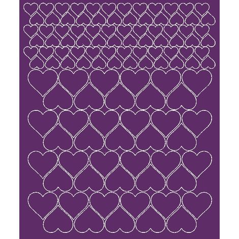 Pegatinas de corazón para casco de bicicleta, 116 unidades, color morado brillante.