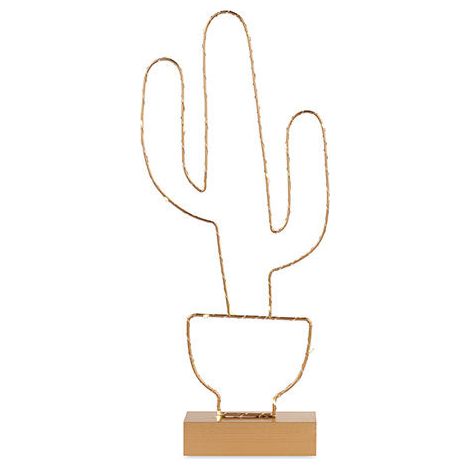 Tono Su Tono Cactus Oro Metallo H 540 Mm con Led