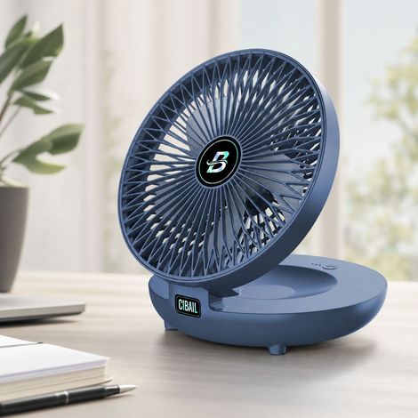 Ventilateur pliable 2-en-1 bureau et mural, pales biomimétiques silencieuses, 3 vitesses réglables, angle 90°, recharge USB Type-C, modèle S1 (1/4)