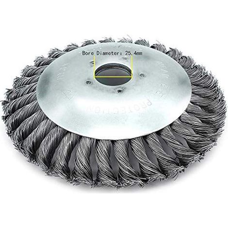 Tête de coupe débroussailleuse 25,4mm (15cm) pour fil métallique torsadé, lame désherbeuse, adaptée aux zones envahies, herbes en coins, mousse, mauvaises herbes, jardins et pelouses. (1/5)