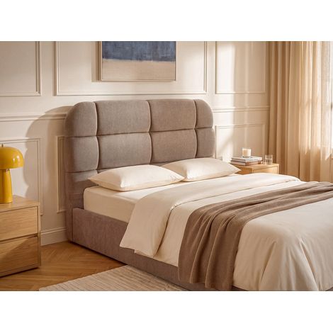 Tête de lit 160 cm - Tissu texturé - Taupe - FORIOSY (1/4)