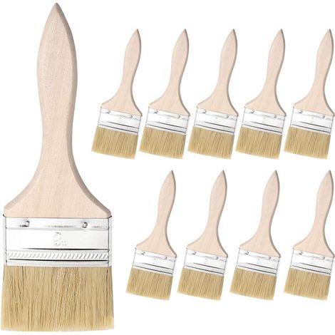 YMYNY Pinceau à poils plats, 20 pièces Ensemble de pinceau 3 pouce, Pinceaux à puce Peinture Convient pour la peinture murale et en bois pour la teinture, Brosse plate en poils naturels (1/5)