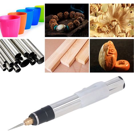 Wiederaufladbarer, kabelloser elektrischer Miniatur-Gravierstift, DIY-Miniatur-Gravurwerkzeugset für Metall, Glas, Keramik, Kunststoff, Holz, Schmuckarmbänder, 30 Graviernadeln, 16 Schablonen und 1 Ma (1/5)