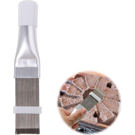 Peigne à lamelles pour climatisation,Acier Inoxydable climatiseur Peigne à ailettes condenseur et radiateur Ailette lisseur nettoyant Outil de rération climatisation Brosse de Nettoyage Acces (1/5)