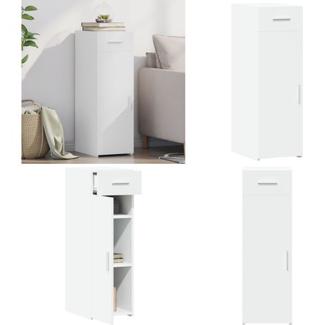 Buffet blanc 30x42,5x93 cm bois d'ingénierie - Buffet Blanc - Meuble De Rangement - Armoire - Commode - Cuisine - Home & Living (1/5)