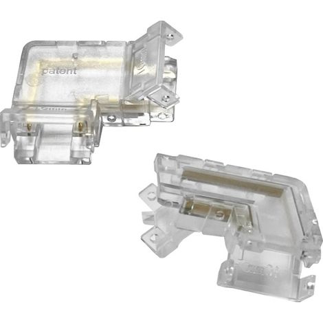 Conector rápido para tiras LED COB monocromáticas IP20, tipo "L" de 10 mm en esquina.