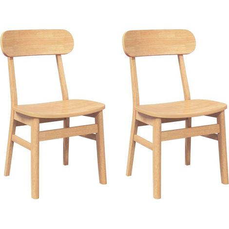 Lot de 2 Chaises à manger,Chaise de cuisine bois massif caoutchouc CFW44066 (1/5)