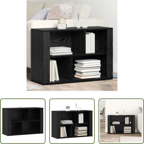 vidaXL Rangement salon - Buffet Chêne noir 80 x 30 x 53 cm Bois d'ingénierie (1/5)