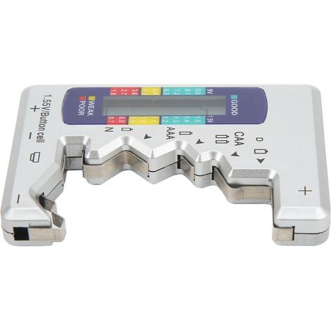 Digitaler Batteriekapazitätsmesser, universell, DCN AAA AA 9V 1,5V Knopfzellenanalysator, Silber (1/5)