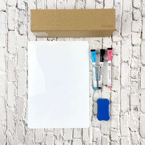 A3 Magnétique Tableau Blanc Réfrigérateur Magnétique et Liste Cuisinetableau Blanc Être Appliquer Enfants et Adultes Facile à Écrire Fort Magnétique Essuyer Tableau D'affichage,3 Marqueurs 1 Effaceur (1/3)