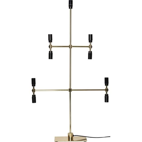 Moderner Kerzenleuchter ,Twice', 5-armig, 9-flammig, E14 Fassungen, Netzbetrieb, Messing, H 91cm