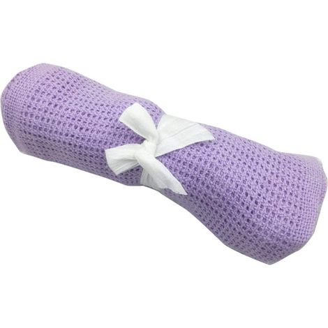 Lit bébé coton doux couverture bébé garçon fille chaude tricotée couverture de couchage (Violet clair) (1/5)