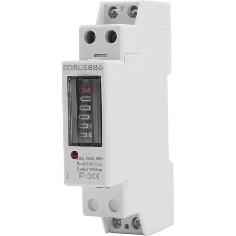 Compteur énergie monophasé 5(60)A rail DIN 35mm – Type 1P mécanique électricité DDSU5886, mesure (1/5)