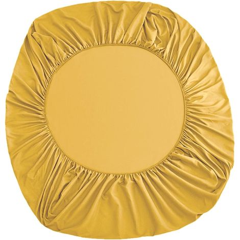 Housse De Matelas - Élastique 4 Directions - 138x190x30 cm - Polyester Jaune - Pour Lit King Size Et Matelas Épais Jusqu'à 30 cm - 1 Pièce (1/5)