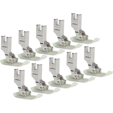 Lot de 10 pieds-de-biche pour machine à coudre industrielle, plats, en acier inoxydable et plastique, MT-18