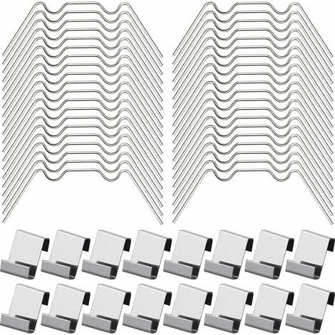 100pcs Greenhouse Glazing Clips Including 50 Type W Stainless Steel Clamps and 50 Type Z Greenhouse Glass Clips (1/5)