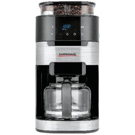 GASTROBACK Gastroback GRIND & BREW PRO - Machine à café filtre - 1,5 L - Café en grains - Café moulu - Broyeur intégré - 900 W - Noir - Acier inoxydable (42711)