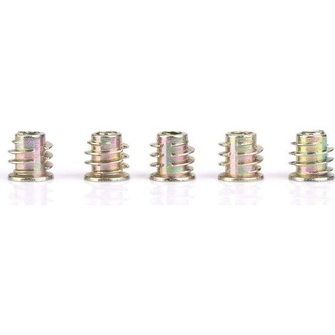 M4 / M5 Écrou Hexagonal Fileté en Alliage de Zinc Écrou Hexagonal de Fixation à l'Intérieur Écrou Insérer Douille Écrous à Vis pour Meubles en Bois(M4x8(50pcs)). (1/5)