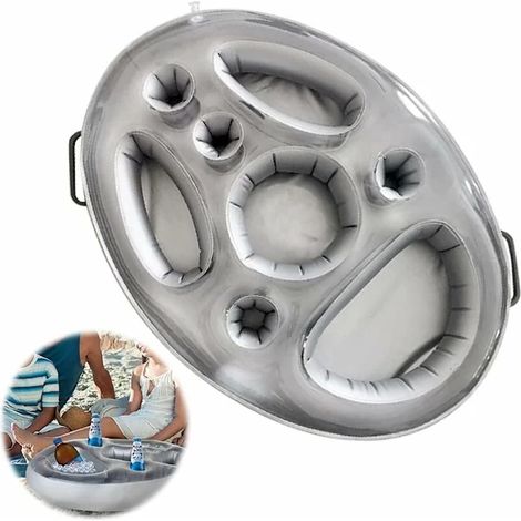 Bar flottant pour piscine, bar flottant 8 trous pour piscine, plateau de bar flottant gonflable, bar flottant pour spa, portable HIASDFLS,A (1/5)
