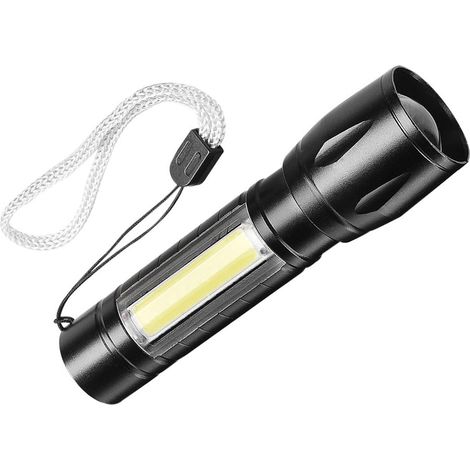 Deux ensembles de lampes torches noires neuves haute puissance 511-10W avec indicateur de charge USB multifonction pour l'éclairage extérieur. (1/5)