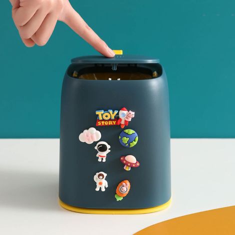 petite poubelle de bureau, petite poubelle de chevet, mini seau de rangement en forme de voiture avec couvercle, adorable petite corbeille à papier pour chambre ou table.