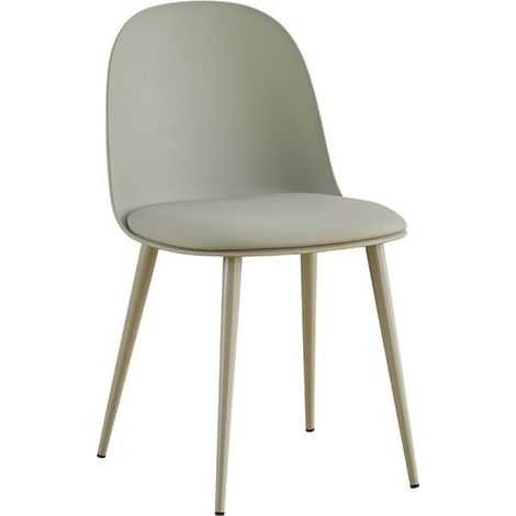 Stuhl ''JASMON'' Kissen PU Grau-Grün, Maße H81 x B51 x T44, ideal für Ihre Küche oder Esszimmer