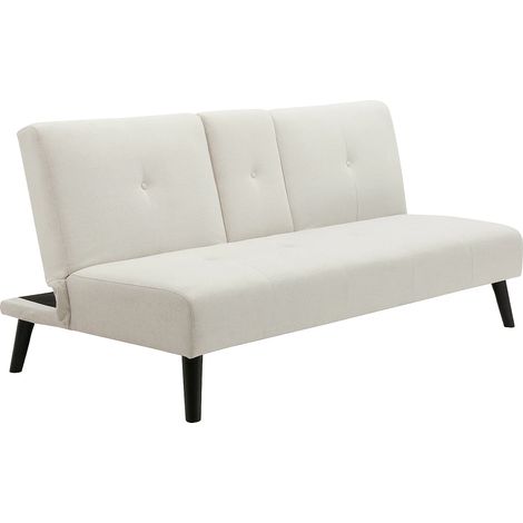 Canapé 3 places clic-clac en tissu beige avec tablette CLOSIPA (1/5)