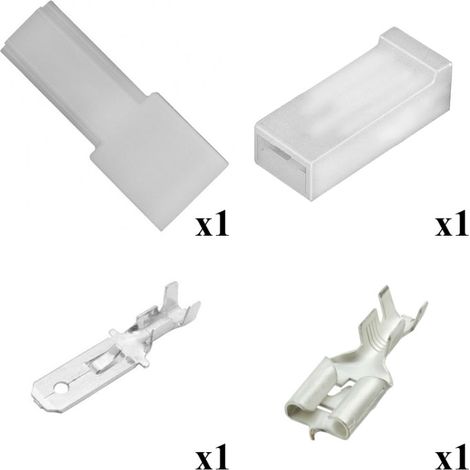 Kit Connettore Series 250 Faston 6,3 Maschio Femmina 1 Via