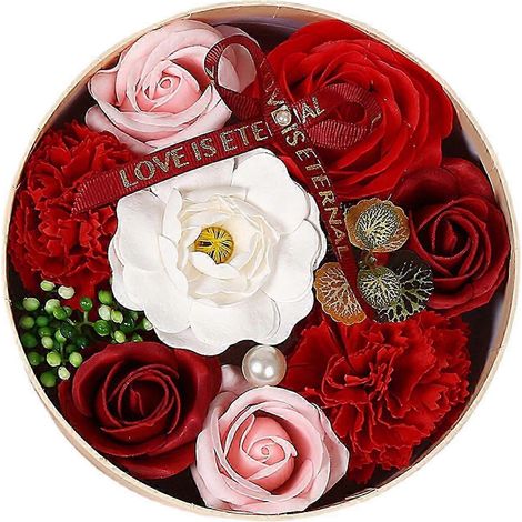 Rosenblüten-Seifenset mit Geschenkbox, realistische Rosenblüte (16,2 x 8,2 cm), handgefertigt, stilvolles Geschenk zum Jahrestag oder Muttertag – ideal als Valentinstagsgeschenk.-Style A