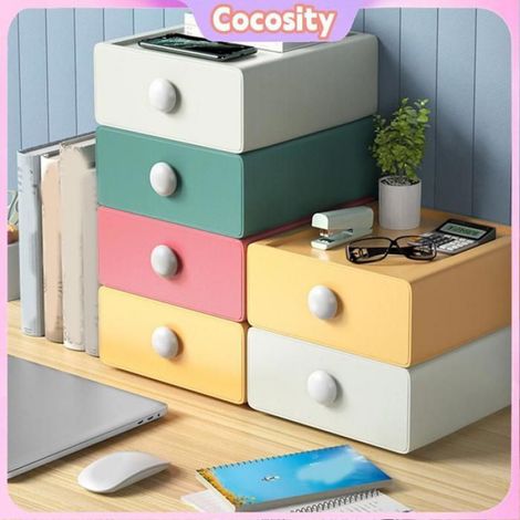 Cocosity Boîte de rangement de bureau (Couleur Orange)Tiroir De Bureau Boîte De Rangement Multifonctionnel meuble bac Orange (1/5)
