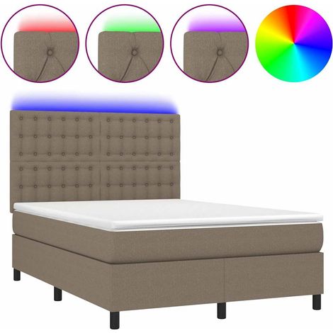 Maison Exclusive - Boxspringbett mit Matratze & LED Taupe 140x200 (1/5)