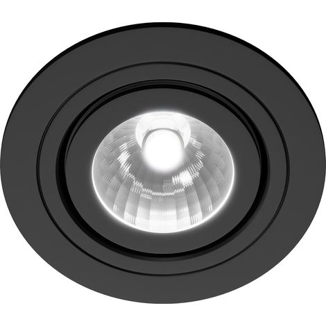 Colore Round Matt Black IP65 35W Tiltable Bathroom Downlight (1/3)