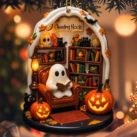 Ornement suspendu fantôme mignon Halloween, décoration murale et sapin, plusieurs modèles