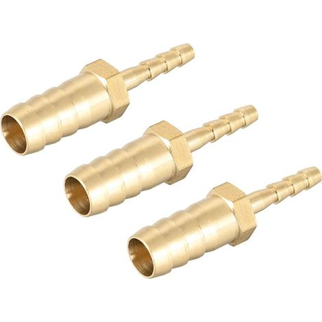 3 Pièce Raccords Cannelés en Laiton Droits de 10 mm à 4 mm, Raccord Réducteur Droit de Tuyau Connecteurs Barbelés pour Eau, Gaz, Huile, Carburant, Bateau, Tube de Trachée (1/5)