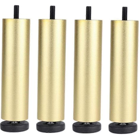 4 pieds de rechange pour canapé, compatibles avec table basse et table d'appoint, dorés, 25 cm (1/5)