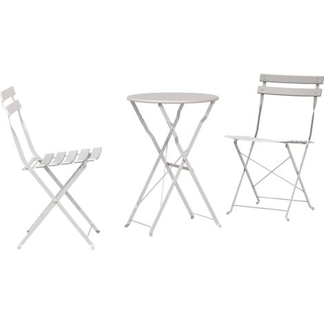 Maison Exclusive - Conjunto de Bistro Plegable 3 pcs Beige Acero