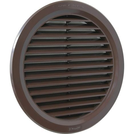 1 - Grille De Ventilation - Plastique - Ronde À Encastrer Avec Filet Anti-Insectes Pour Maison Marron 23,8x23,8cm (1/4)